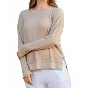 NEW MODODOC longsleeve crew neck boxy top in puddle